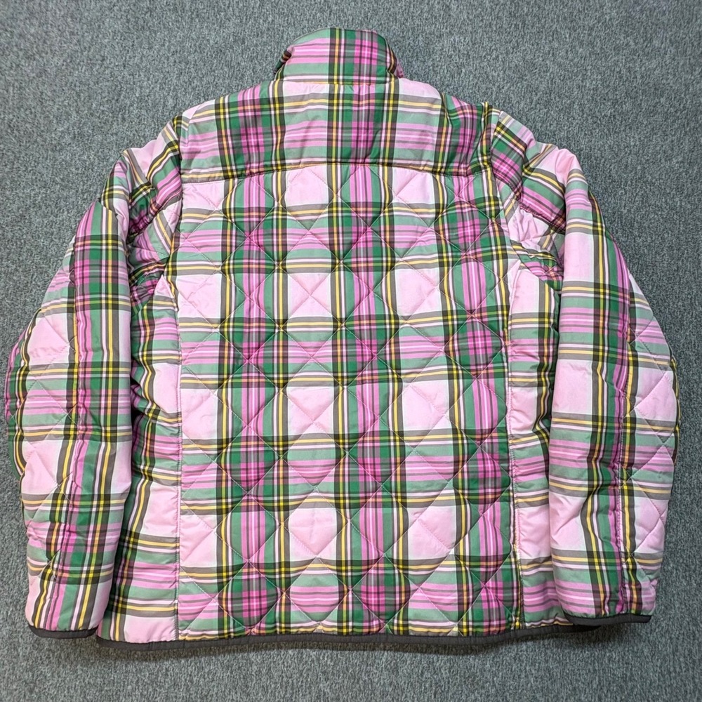 Lands End Women's Barbie Pink Plaid PrimaLoft Quilted Puffer Jacket Size M 10-12 - Picture 9 of 9